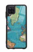 Samsung A12 Atlantic Map Tasarımlı Glossy Telefon Kılıfı