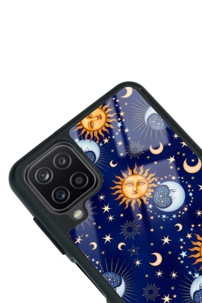 Samsung A12 Ay Güneş Pijama Tasarımlı Glossy Telefon Kılıfı