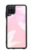 Samsung A12 Beyaz Palmiye Tasarımlı Glossy Telefon Kılıfı