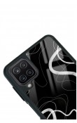 Samsung A12 Black Wave Tasarımlı Glossy Telefon Kılıfı