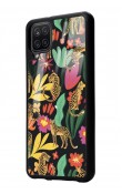 Samsung A12 Çiçekli Kediler Tasarımlı Glossy Telefon Kılıfı