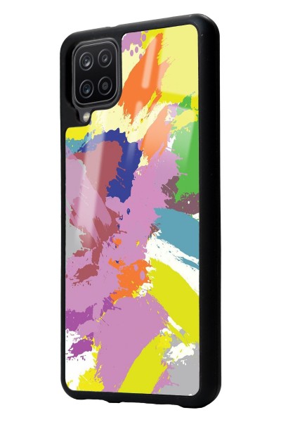 Samsung A12 Colored Brush Tasarımlı Glossy Telefon Kılıfı