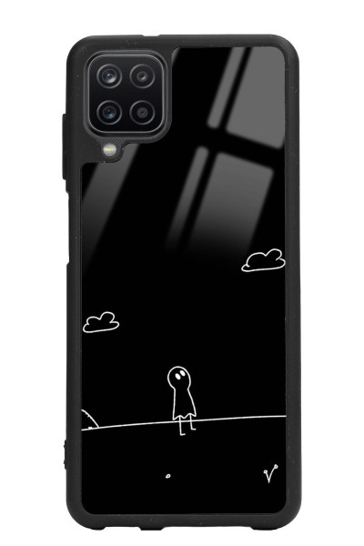 Samsung A12 Doodle Casper Tasarımlı Glossy Telefon Kılıfı