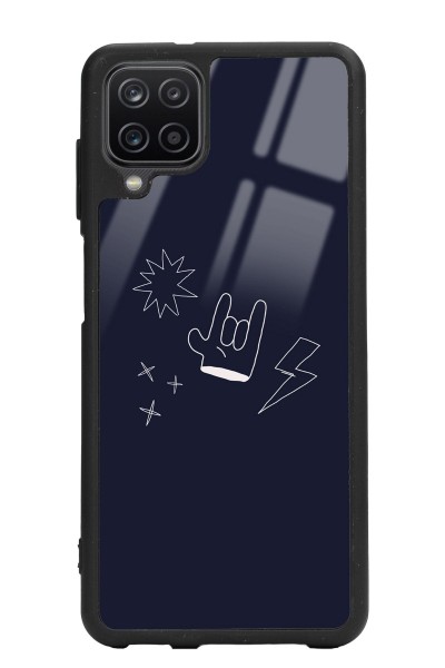 Samsung A12 Doodle Punk Tasarımlı Glossy Telefon Kılıfı