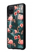 Samsung A12 Flamingo Leaf Tasarımlı Glossy Telefon Kılıfı