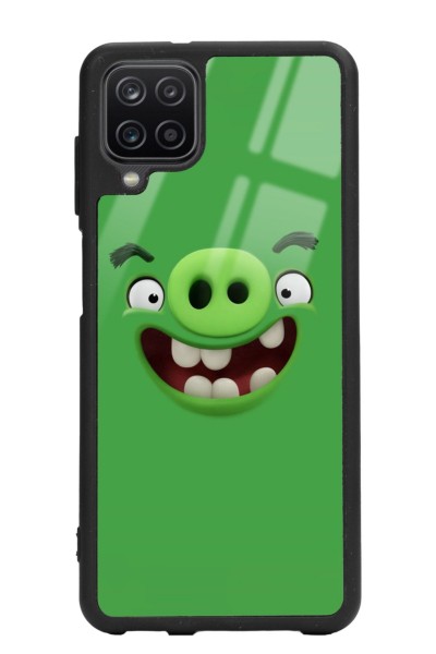 Samsung A12 Green Angry Birds Tasarımlı Glossy Telefon Kılıfı