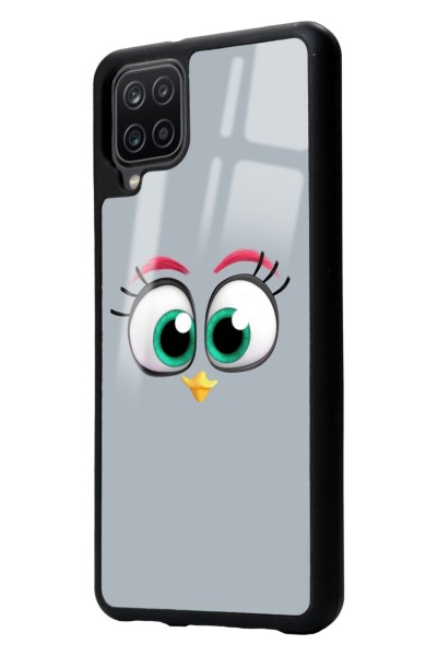 Samsung A12 Grey Angry Birds Tasarımlı Glossy Telefon Kılıfı