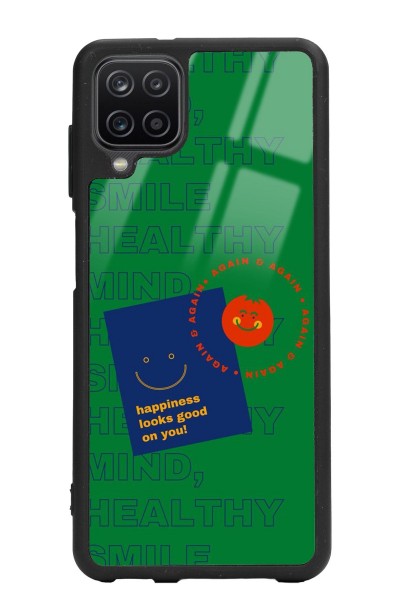 Samsung A12 Happy Green Tasarımlı Glossy Telefon Kılıfı