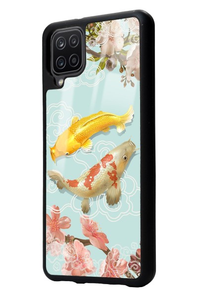Samsung A12 Koi Balığı Tasarımlı Glossy Telefon Kılıfı