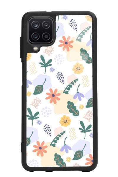 Samsung A12 Minik Çiçekler Tasarımlı Glossy Telefon Kılıfı