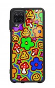 Samsung A12 Neon Flowers Tasarımlı Glossy Telefon Kılıfı