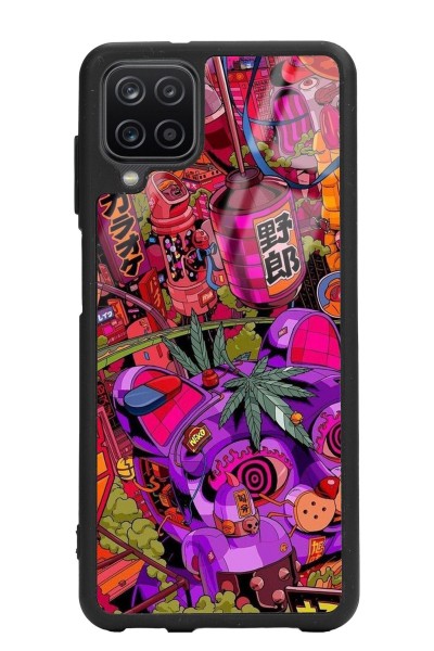 Samsung A12 Neon Island Tasarımlı Glossy Telefon Kılıfı