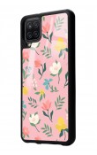 Samsung A12 Pinky Flowers Tasarımlı Glossy Telefon Kılıfı