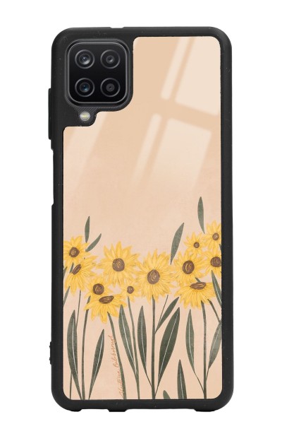 Samsung A12 Watercolor Sunflower Tasarımlı Glossy Telefon Kılıfı