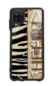 Samsung A12 Zebra Gazete Tasarımlı Glossy Telefon Kılıfı