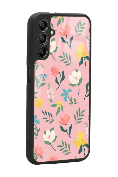 Samsung A14 Pinky Flowers Tasarımlı Glossy Telefon Kılıfı