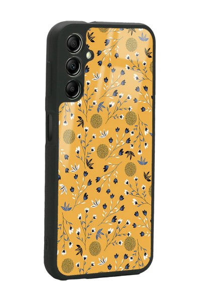 Samsung A14 Sarı Bindanlı Tasarımlı Glossy Telefon Kılıfı