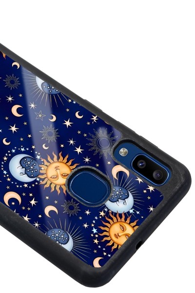 Samsung A20 Ay Güneş Pijama Tasarımlı Glossy Telefon Kılıfı