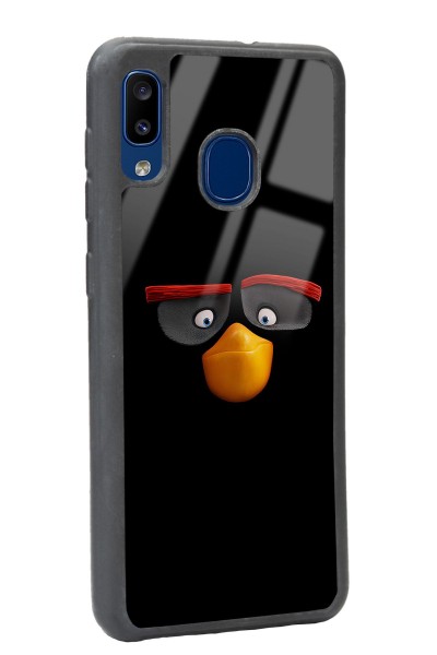 Samsung A20 Black Angry Birds Tasarımlı Glossy Telefon Kılıfı