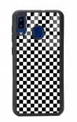 Samsung A20 Damalı Tasarımlı Glossy Telefon Kılıfı