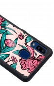 Samsung A20 Fuşya Çiçekli Tasarımlı Glossy Telefon Kılıfı