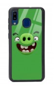 Samsung A20 Green Angry Birds Tasarımlı Glossy Telefon Kılıfı