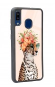 Samsung A20 Influencer Leopar Kedi Tasarımlı Glossy Telefon Kılıfı