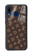 Samsung A20 Kahverengi Lv Tasarımlı Glossy Telefon Kılıfı