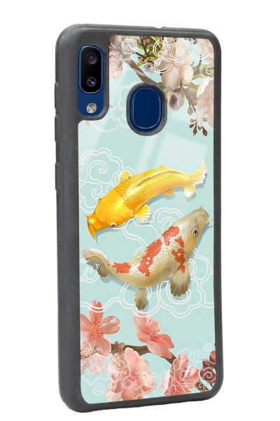 Samsung A20 Koi Balığı Tasarımlı Glossy Telefon Kılıfı