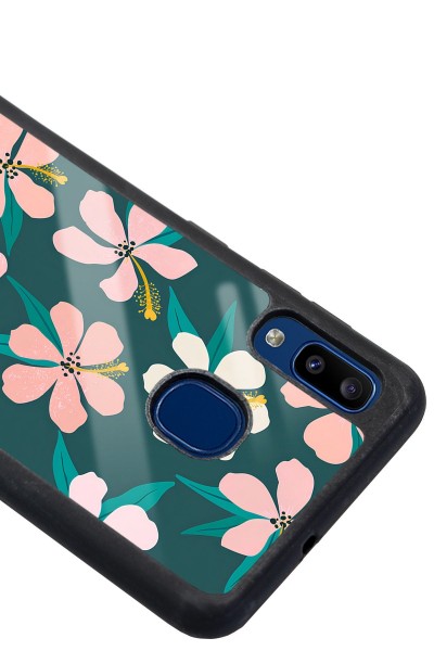 Samsung A20 Leaf Flovers Tasarımlı Glossy Telefon Kılıfı