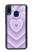 Samsung A20 Lila Kalp Tasarımlı Glossy Telefon Kılıfı