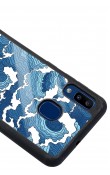 Samsung A20 Mavi Dalga Tasarımlı Glossy Telefon Kılıfı