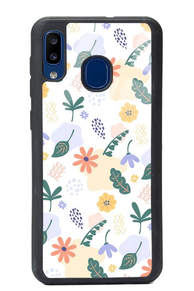Samsung A20 Minik Çiçekler Tasarımlı Glossy Telefon Kılıfı