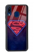 Samsung A20 Neon Superman Tasarımlı Glossy Telefon Kılıfı