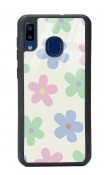 Samsung A20 Nude Çiçek Tasarımlı Glossy Telefon Kılıfı