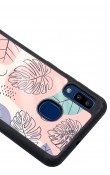 Samsung A20 Nude Yapraklar Tasarımlı Glossy Telefon Kılıfı