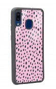 Samsung A20 Pembe Benek Tasarımlı Glossy Telefon Kılıfı