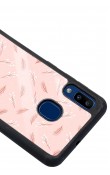 Samsung A20 Pudra Yapraklı Tasarımlı Glossy Telefon Kılıfı