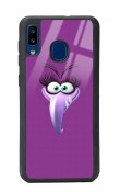 Samsung A20 Purple Angry Birds Tasarımlı Glossy Telefon Kılıfı