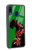 Samsung A20 Renkli Leopar Tasarımlı Glossy Telefon Kılıfı