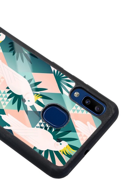 Samsung A20 Retro Papağan Tasarımlı Glossy Telefon Kılıfı