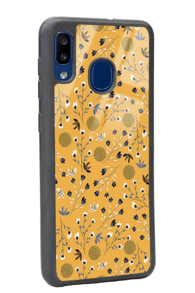 Samsung A20 Sarı Bindanlı Tasarımlı Glossy Telefon Kılıfı