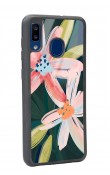 Samsung A20 Suluboya Çiçek Tasarımlı Glossy Telefon Kılıfı