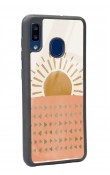 Samsung A20 Suluboya Güneş Tasarımlı Glossy Telefon Kılıfı
