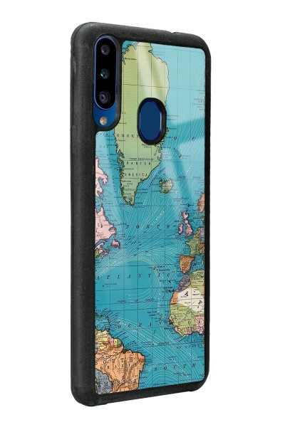 Samsung A20s Atlantic Map Tasarımlı Glossy Telefon Kılıfı
