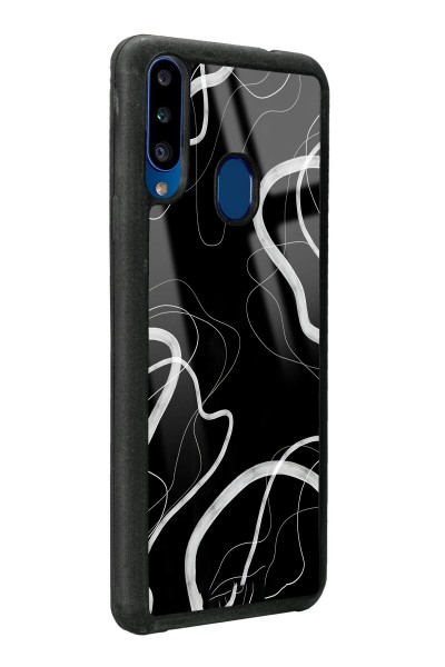 Samsung A20s Black Wave Tasarımlı Glossy Telefon Kılıfı
