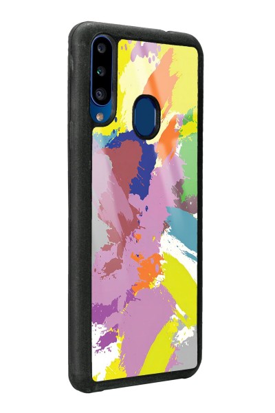 Samsung A20s Colored Brush Tasarımlı Glossy Telefon Kılıfı