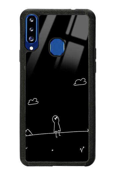 Samsung A20s Doodle Casper Tasarımlı Glossy Telefon Kılıfı