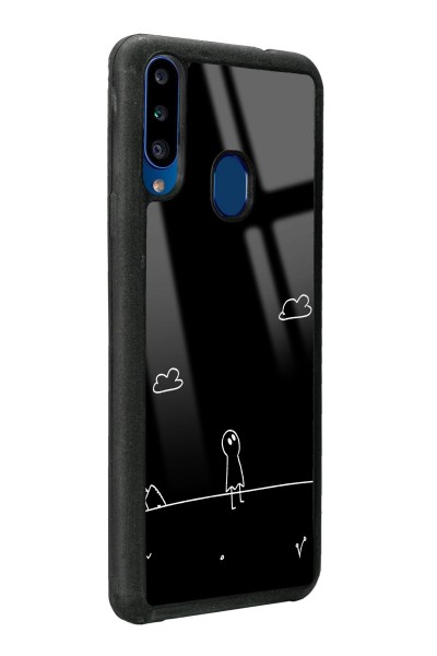 Samsung A20s Doodle Casper Tasarımlı Glossy Telefon Kılıfı