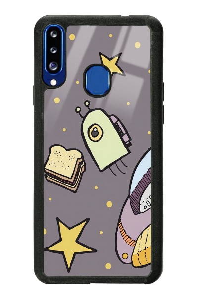 Samsung A20s Doodle Jump Tasarımlı Glossy Telefon Kılıfı